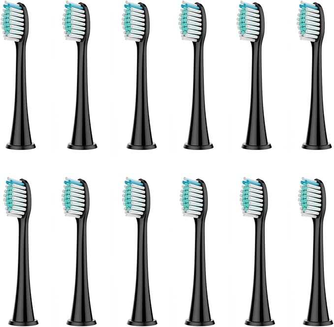 Compatible for 8Pcs Replacement Brush Heads Compatible with Philips Sonicare DiamondClean HX3/HX6/HX9 Series Electric Toothbrush HX6064(12Pcs Black)