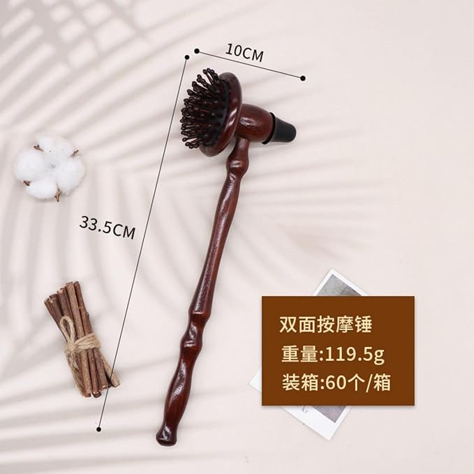 木质按摩锤 Manual Body Massage Hammer 经络敲打手持式实木经络敲打敲背锤锤按摩器 HomeOffice Body Electric Massagers