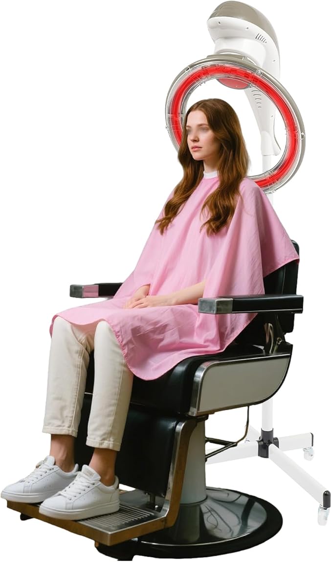 Professional Hair Steamer Machine 950W Stand Hair Dryer with Timer &amp Adjustable Height 360° Rotating Hood for Salon &amp Home Use Hair Coloring Drying Conditioning - 110V
