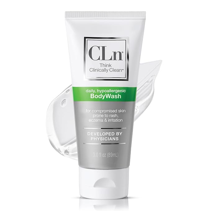 CLn® BodyWash –Non-Drying Body Wash Preserved with Sodium Hypochlorite For Compromised Skin Prone to Eczema Dermatitis Rash &amp Hidradenitis Suppurativa Fragrance-Free &amp Paraben-Free 3 fl o