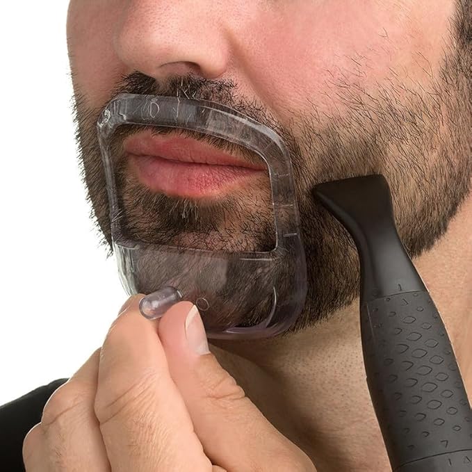 5pcs/set Transparent Beard Styling Tool And Shaving Template For Men Mustache Styling Shaper(Blue)