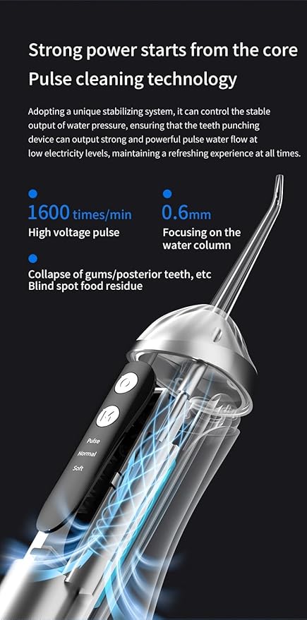 Water Flosser Cordless Rechargeable Large Capacity Something Nice Water Flosser 3 Modes &amp Multi-Pressure 4×360° Nozzles IPX7 Waterproof Flossing Cleaning Picks for Braces Home &amp Travel Us