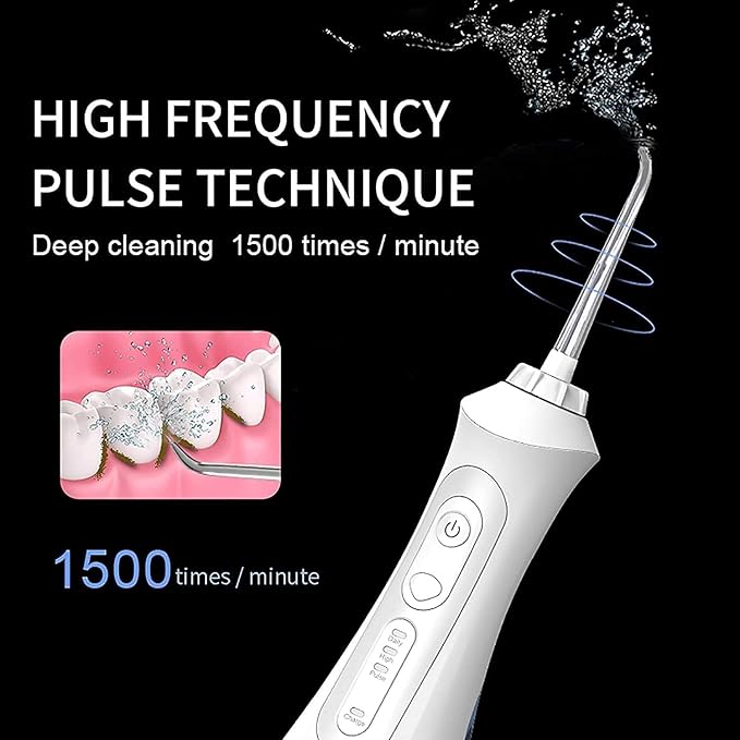 Cordless Advanced Water Flosser for Teeth Gums Braces Dental Care with Travel BagIPX7 WaterproofPortable and Rechargeable for Home&ampTravel(Black)