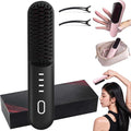 2026 New Cordless Styling Brush for Short Hair Styling ToolsHeated Brush for Short HairPortable Travel StraightenerUSB Rechargeable4 Temps Fast Heating CeramicSmooth Frizz Styling Tool (Black)
