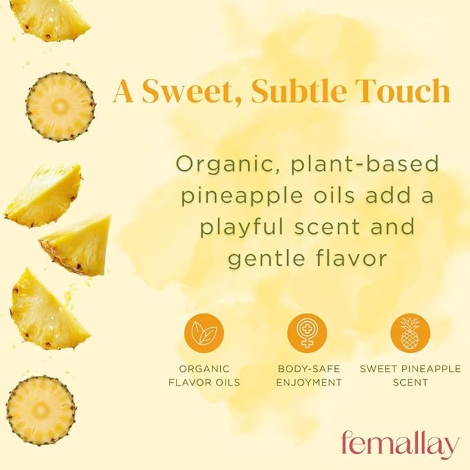 Femallay Organic Vaginal Melts – Pineapple 2 Pack – Moisturizes and Refreshes – 14 Count + Applicator