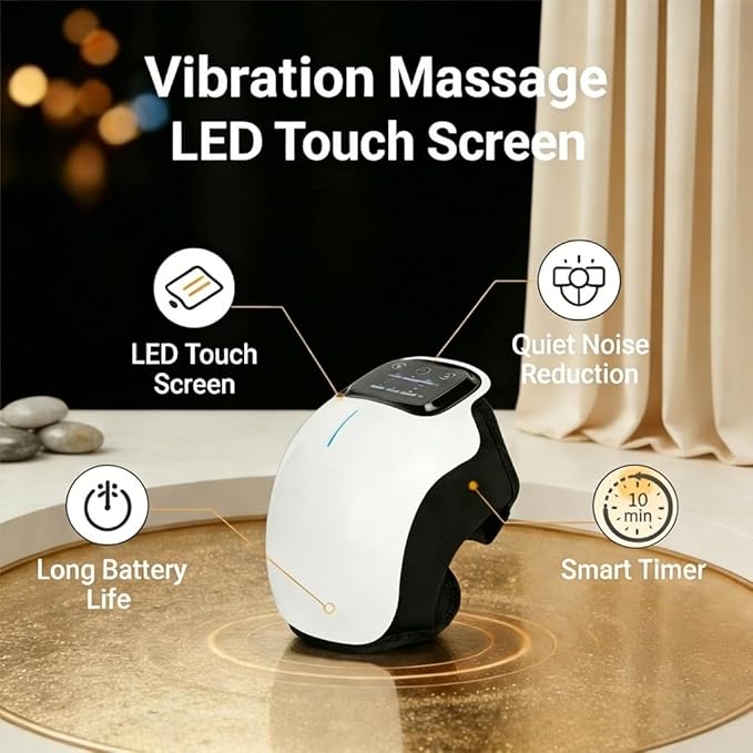 Morlit 360° Smart Warmth &amp Comfort Knee System - Rechargeable Wrap with Multi-Mode Touchscreen 4D Floating-Point Massage for Joint Ease &amp Daily Rejuvenation