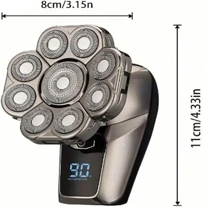 Mens Electric Head Hair Shaver Cordless Rechargeable Rotary Shaver For Bald Head &amp Skull Wet/Dry Waterproof Head Razor For Hair Cutting Ultimate Grooming Tool
