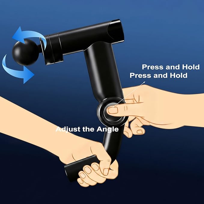 Foldable Massage Gun with Upgraded Extension Handle 32 Speeds Massage Gun Deep Tissue - Back Massager for Pain Relief Deep Tissue Muscles/Neck/Shoulders/Waist/Legs Massager