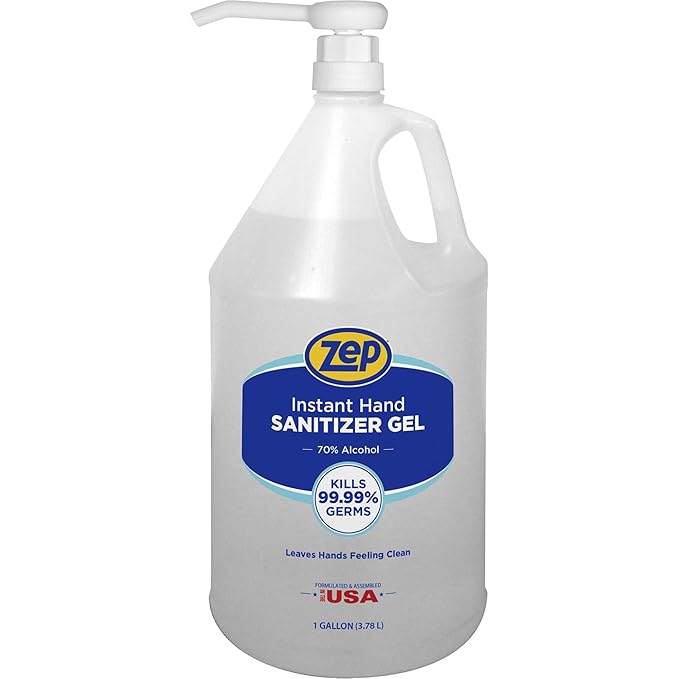 Zep Hand Sanitizer Gel Clean Scent 1 Gallon Clear