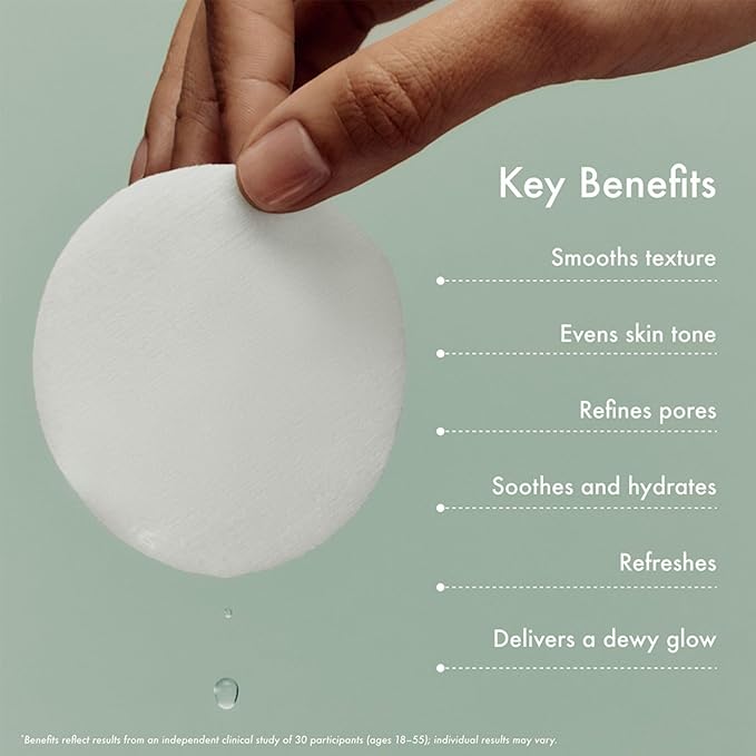 Summer Fridays Gentle Reset Daily Exfoliating Pads - Face Exfoliator with AHAs + PHAs to Smooth Texture + Even Skin - Formulated in Korea - Soothing + Hydrating Toner Pads - Vegan (30 Count)