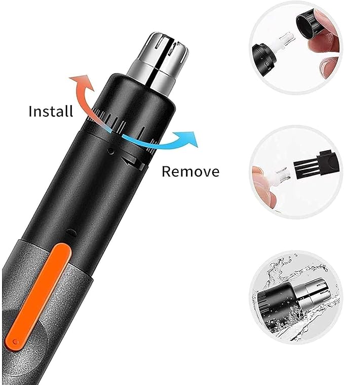 Ear and Nose Hair Trimmer Clipper for Men &amp Women Multifunction USB Rechargeable Professional Eyebrow Trimmer Smart Cleaning System Waterproof Painless Facial Hair Remover