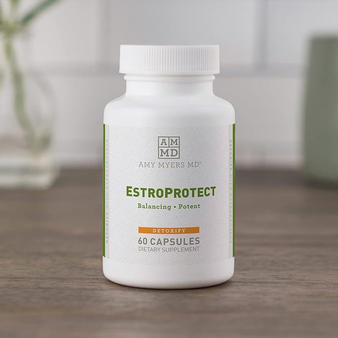 Amy Myers MD EstroProtect - Supplement Supports Healthy Estrogen Balance &amp PMS - Supplement for Women - Aids Against Menopause Symptoms - 60 Capsules (30 Servings)