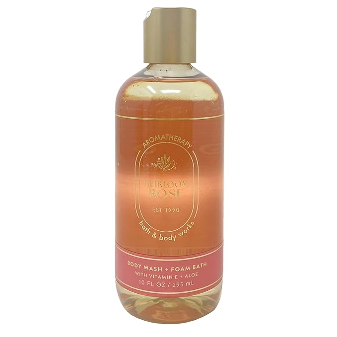 Bath &amp Body Works Aromatherapy Heirloom Rose - Ultimate Hydration Body Cream and Body Wash + Foam Bath - with a Creamy Rose Bar Soap