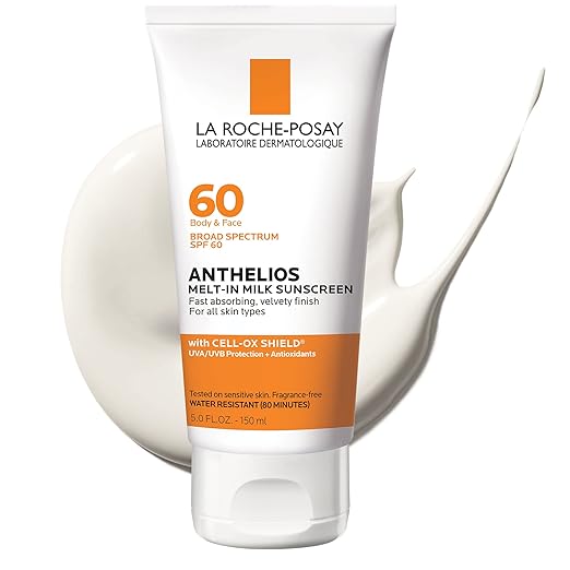 La Roche-Posay Anthelios Melt-In Milk Sunscreen SPF 60 Sunscreen For Body &amp Face Broad Spectrum SPF + Antioxidants Oil Free Lightweight &amp Fast Absorbing Oxybenzone Free