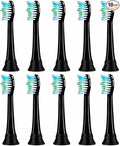 Replacement Toothbrush Heads ONLY Compatible with SARMOCARE Electric Toothbrush（Metal Bearing）Black 10Pack
