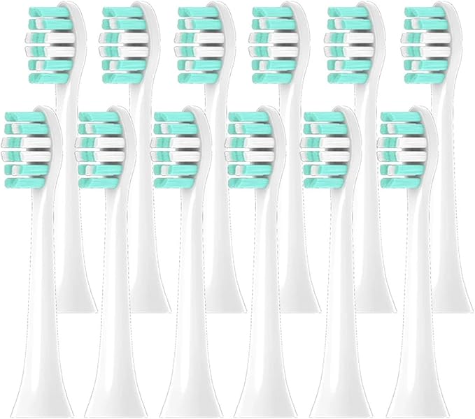 Compatible for Philips HX6932 HX6933 HX6942 HX6950 HX6952 HX6982 Replacement DuPon Toothbrush Soft Bristle Brush Heads(PHILIPS-12pcs)