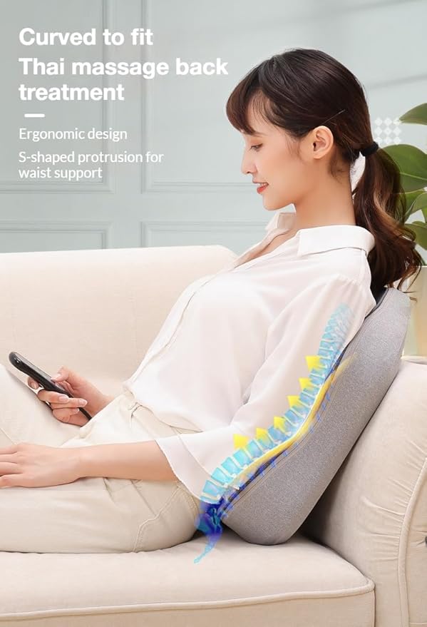 Back Massager with Heat Neck Massager for Pain Relief Deep Tissue 3D Kneading Massage Pillow for Back Neck Shoulder Legs Gift for Mom and Dad