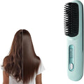 GO Brush Upgraded Version Portable Travel Straightener with LCD Temperature Display Portable Hair Straightener Fast-Heating Cordless mini Hair Comb(Blue)