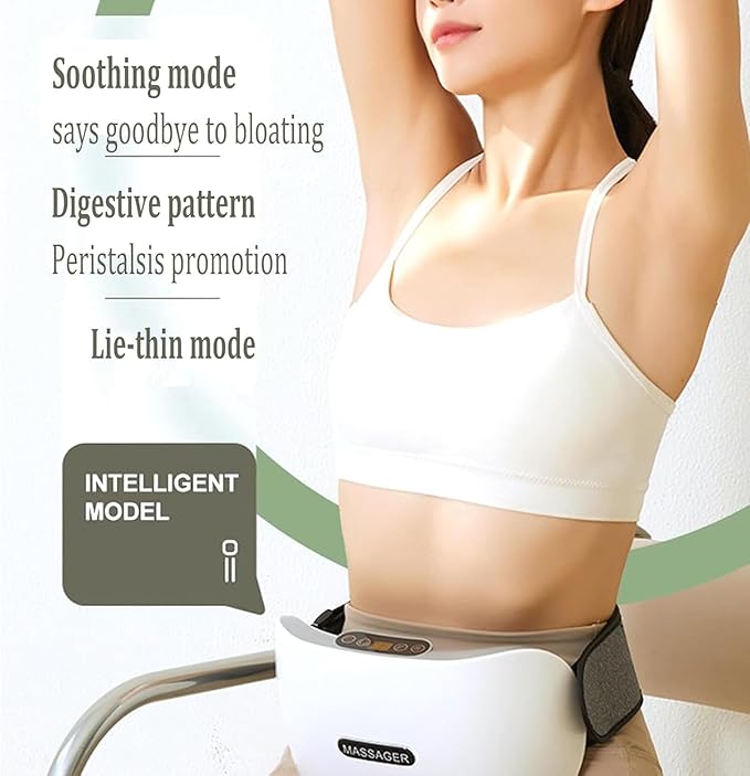 Electric Abdominal Massager Abdominal Rubbing Instrument 3 Level of Strength Adjustment &amp Forward/Reverse Massage 10 Minutes Intelligent Timing for Gastrointestinal Care
