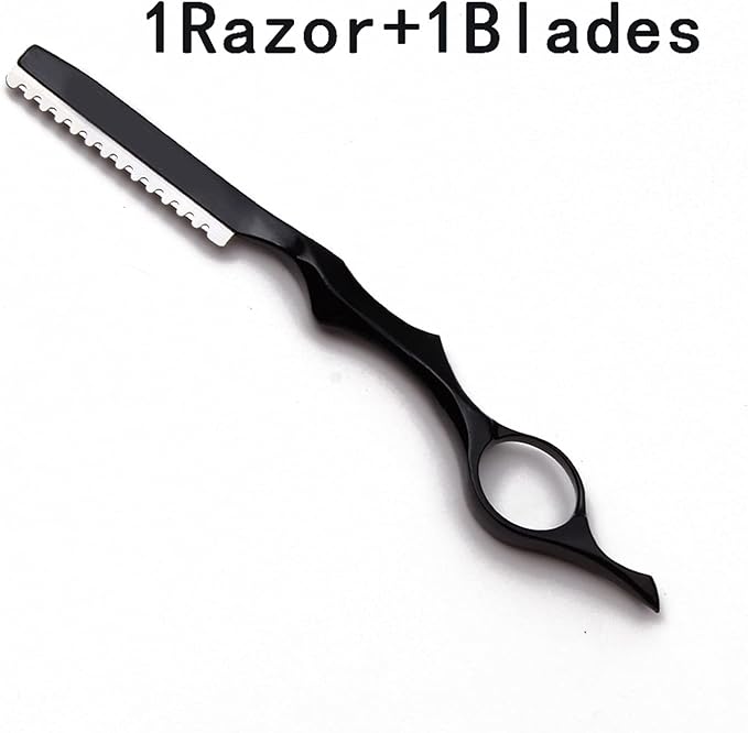 Professional Sharp Barber Blades Hair Razors Hair Cut Cutter Knife Slimming Styling Tool(B Add 1 Blade)