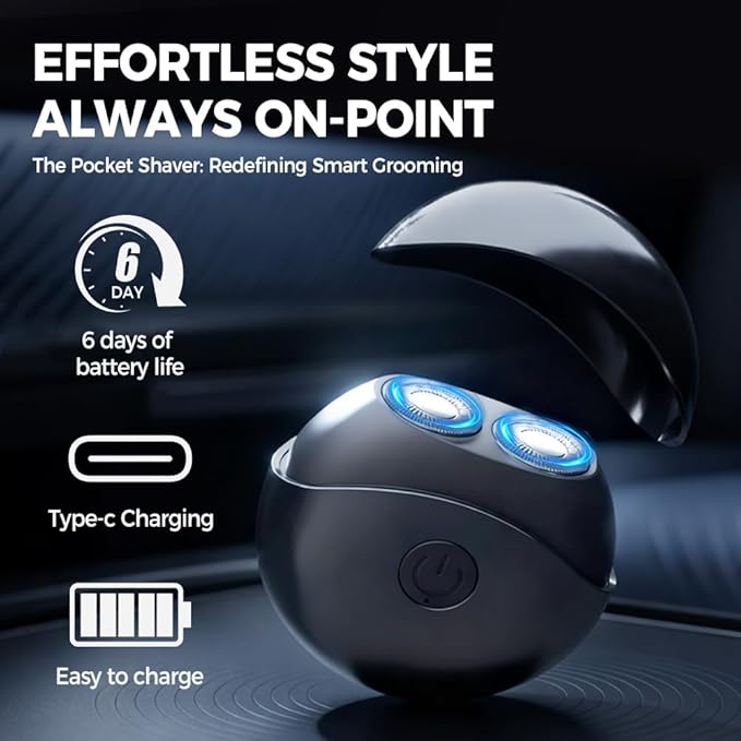 Portable Multifunctional Electric Shaver USB Mini Shavers for Men Rechargeable Electric Mini Portable Razor Washable Double Head Razor Waterproof Compact Electric Shaver for Home Travel (Silver)