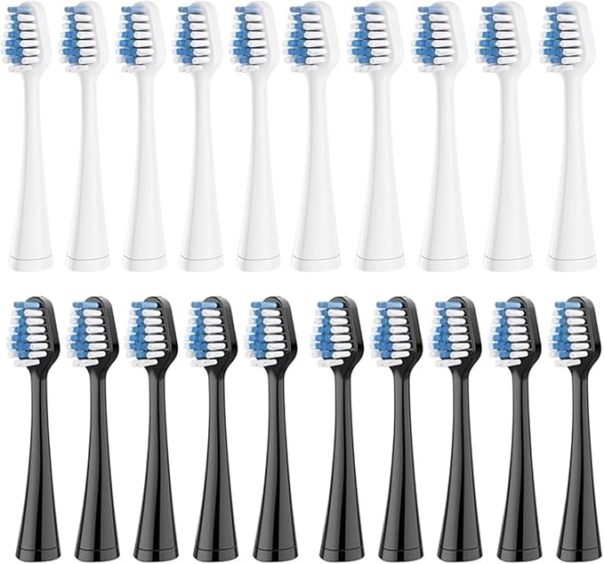 Replacement Toothbrush Heads 10 Pcs BrushCompatible with Waterpik 5.0/9.0 (WP-861/CC-01)(10 Black)