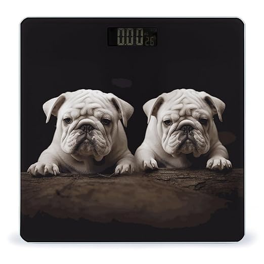 Little White Bulldog Smart Scale for Body Weight Accurate Bathroom Scale with LED Display Digital Weight Scales Weighing Machine High Precision Scales for Bath Home