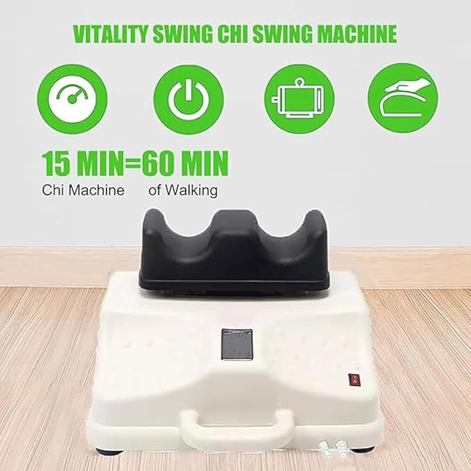 Fitness Blood Chi Machine Swing Foot with Wire Control 10 Gear Speed Adjustable with Carrying Handle for Relax Muscles