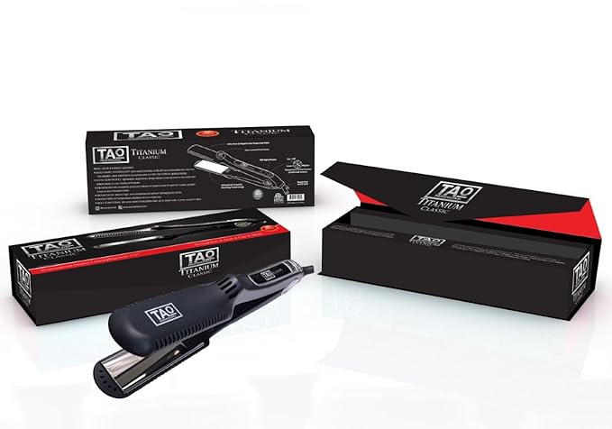 TAO Pro - Nano Titanium Plate Hair Straightener - Styling Iron with Digital Controls - Dual Voltage - Built-in ION Generator - Lifetime Warranty- Heats to 450 degrees