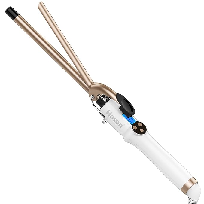 Hoson 1/2 Inch Curling Iron Professional Ceramic Tourmaline Curl Wand Barrel Hair Curler Iron for Long &amp Short HairGlove Include Gold