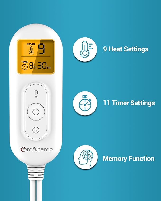 Heating Pad for Back Comfytemp Birthday Gifts for Women Men Dad Mom Large Electric Lower Back Heating Pad FSA Eligible HSA Heat Pad for Period Lumbar Abdomen XL Heated Belt — 11 Auto-OffBlue