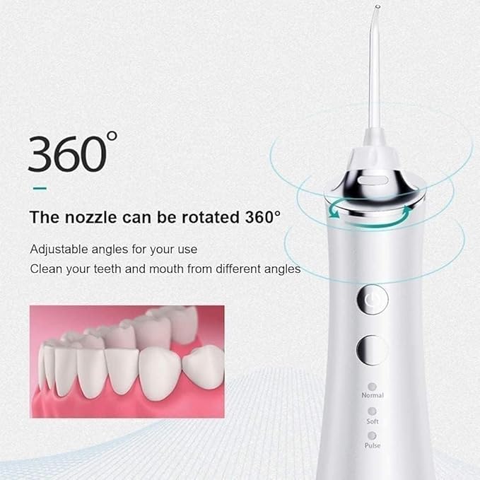 Cordless Advanced Water Flosser for Teeth Gums Braces Flosser Portable Oral Irrigator Handle with 5 Nozzles