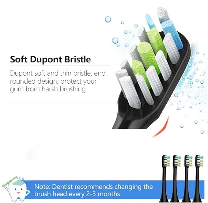 10pcs Replacement Toothbrush Head Compatible for Xiaomi Soocas Electric Sonic Individual Packing Soft Bristle Brush(10pcs Pink)