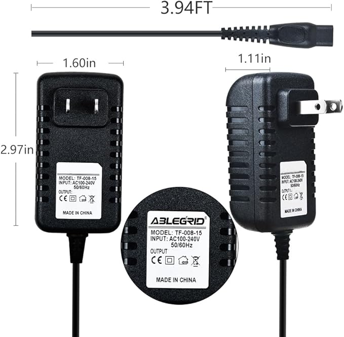 AC/DC Adapter Compatible with Electric Shaver 8900 S8950 S8950/81 S8950/90 Wet &amp Dry Edition Power Supply Cord Cale PS Charger Mains PSU