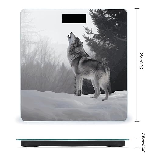 Digital Bathroom Scale for Body Weight Scale with Bright LCD Display High Accuracy Step-On Technology Auto On/Off Howling Wolf Digital Scales 400 Lbs /180kg