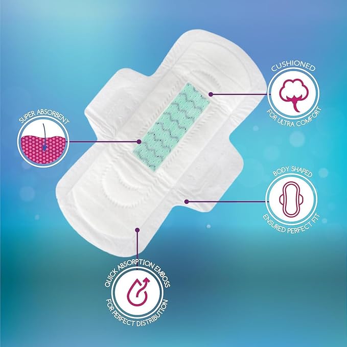 100 Bulk Pads with Wings Individually Wrapped for Women Homeless Postpartum Hospitals Feminine Incontinence Menstruation Sanitary Pads for Women