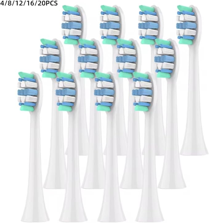 Replacement Toothbrush Heads Compatible for with Philips Sonicare Electric Brush Head 1100 2100 4100 4300 5100 5300 6100 6500 Etc(12pcs)
