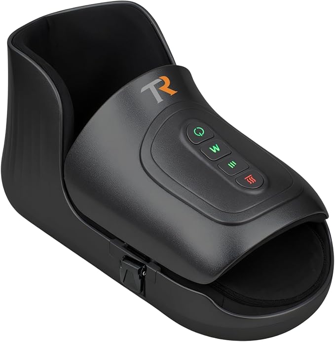 TRIDUCNA Shiatsu Foot and Ankle Massager with Heat - Electric Feet Massage Machine with Multi-Level Deep Kneading and Air Compression for Plantar Fasciitis Tired Foot Muscle Relax at Home or Office