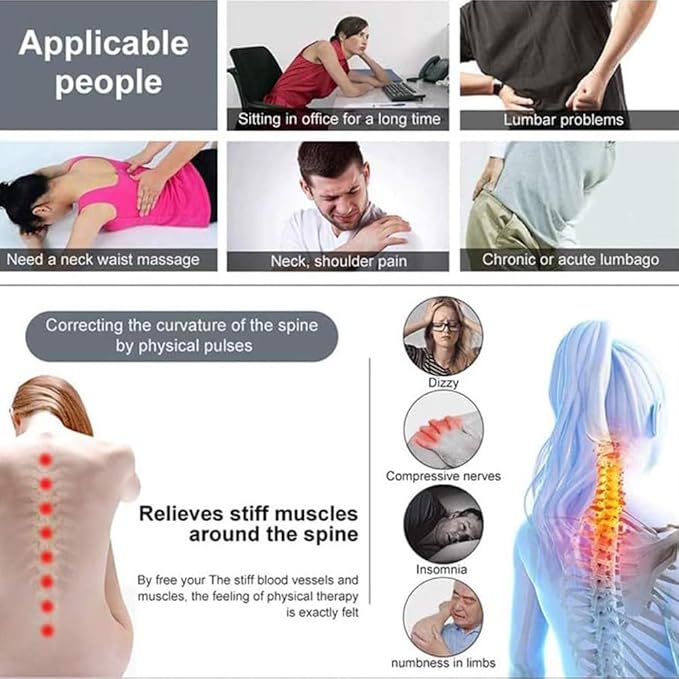Electric Spinal Massager8 Interchangeable Massage HeadsFor Deep Tissue Back MassageFive Frequencies30 Adjustable LevelsMaximum Strength 1500 NAdjust Spinal Muscle RelaxationSilver
