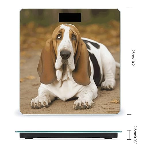 Basset Hound Scale for Body Weight High Precision Digital Weight Scales with LCD Display Anti-Slip Sturdy Slim Tempered Glass Bathroom Scale for Home Use