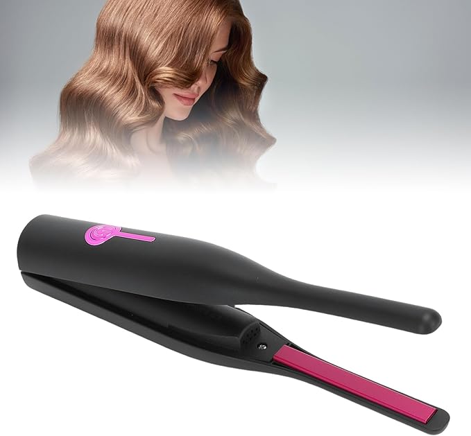 Semme Pencil Flat Iron PTC Fast Heating Cordless Hair Straightener Curler with Ultra Thin Plates for Short Hair Bangs Pixie Cuts (Black)