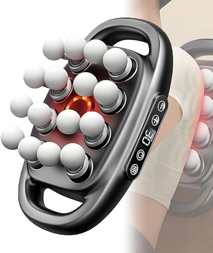 Needsary Massager 16-Drive 8-Head Massage Gun Set Quiet Muscle Massage Gun for Back Full Body Electric Muscle Massager for Legs Back Arms Waist Buttocks(Black 16 Head)