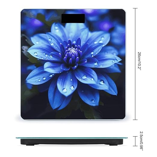 Blue Flower Smart Scale for Body Weight Accurate Bathroom Scale with LED Display Digital Weight Scales Weighing Machine High Precision Scales for Bath Home