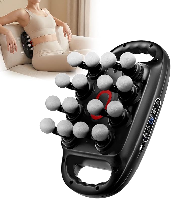 16-Head Massage Gun Set deep Tissue Massager 3 Modes 30 Intensity Levels Quiet Muscle Massage Gun Suitable for Back Shoulder Leg Foot and Whole Body Muscle Pain and Stretching.