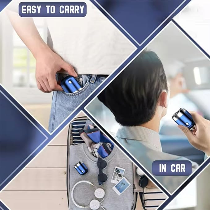 Mini Electric Shaver IPX-7 Waterproof Razor Portable Mini Electric Men's Shaver (Green)