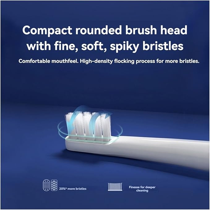 6/12Pcs Replacement Brush Heads Compatible for Mes603 Electric Toothbrush Vacuum Soft Bristle Suitable Nozzles(T100-PK-6PCS)