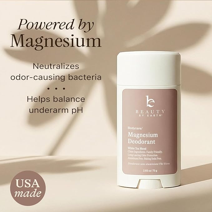 Aluminum Free Deodorant for Women – USA Made Natural Magnesium Deodorant with 55% Organic Ingredients Baking Soda Free Long-Lasting All-Day Odor Protection Non-Irritating for Kids &amp Sensitive S