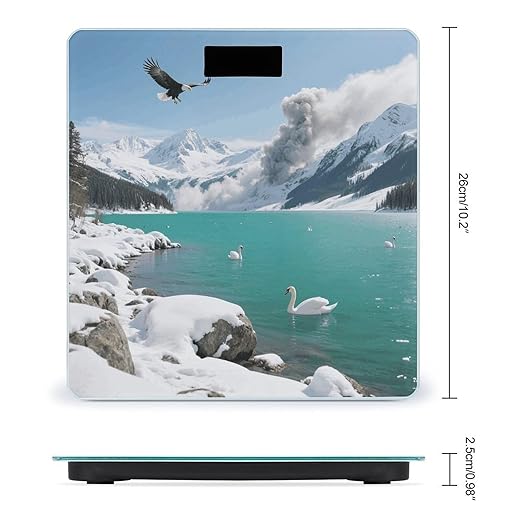 Alpine Lake View Scale for Body Weight Sturdy Tempered Glass Weighing Scales with LCD Display Accurate Digital Bathroom Scale Convenient Body Fat Smart Scales Easy Read