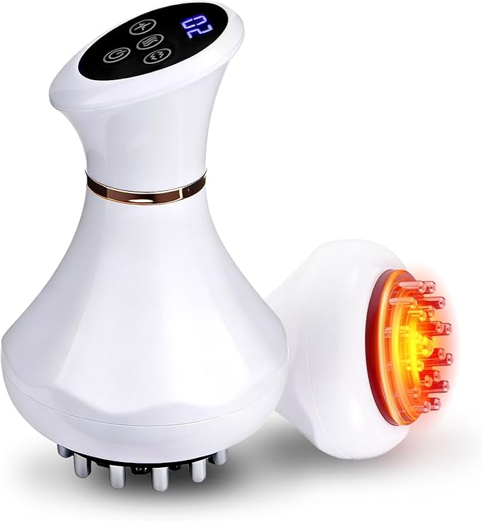 Lymphatic Drainage Massager4-in-1 Electric Body Sculpting BrushHelps Reduce Stretch Marks&ampCellulite for RelaxationMulti-Speed Anti Cellulite Massage Tool for Belly Legs Arms(White)