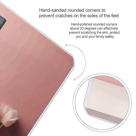 Peach Table Bathroom ScaleHighly Accurate Digital Weighing Machine for People Bright LED Display Weight Scale for The Aldult Home Use